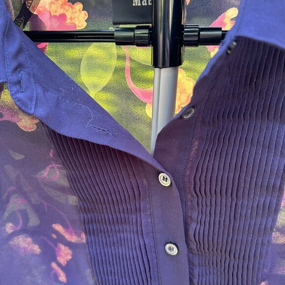 NWOT Anthropologie Maeve Floral High-Low Sheer Pintuck Tunic 4 - Picture 14 of 16